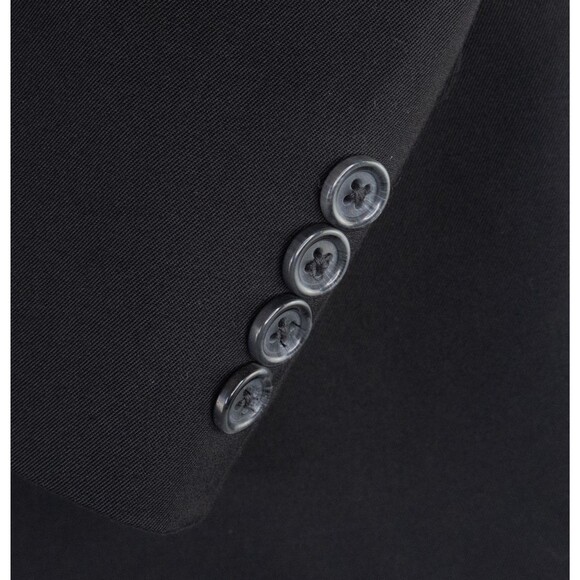 Calvin Klein 2-Pcs Solid Black Jacket Sz Husky 12 Pants 28X15 Poly Blend EUC - Picture 7 of 16